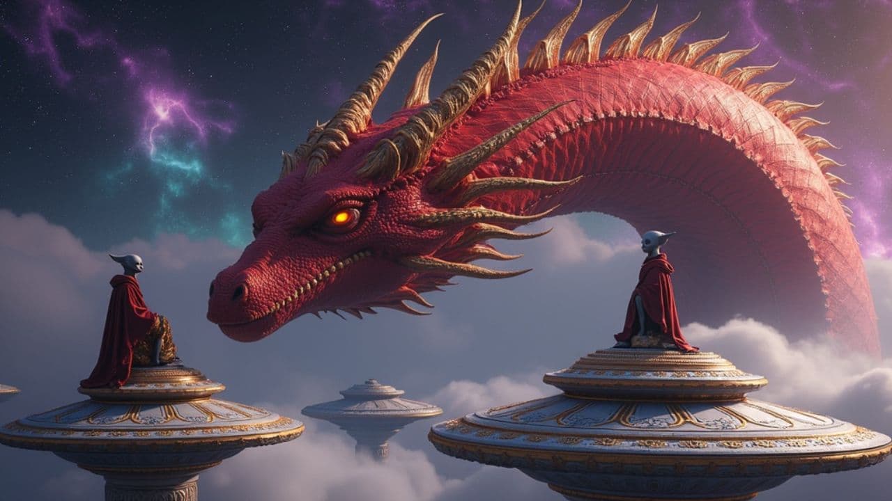 Great Red Dragon and UFO Army