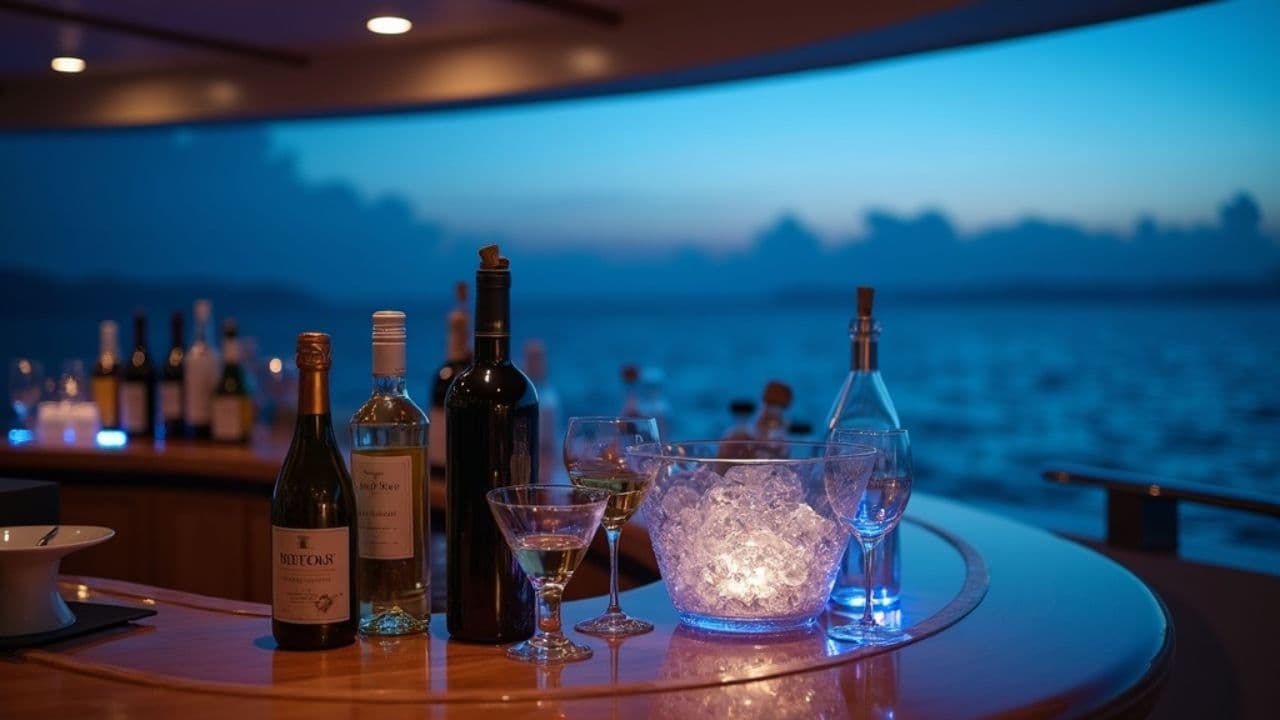 Bar en Yate al Anochecer