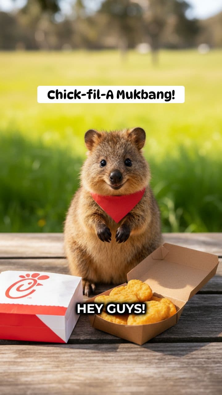 Quokka's Chick-fil-A Mukbang