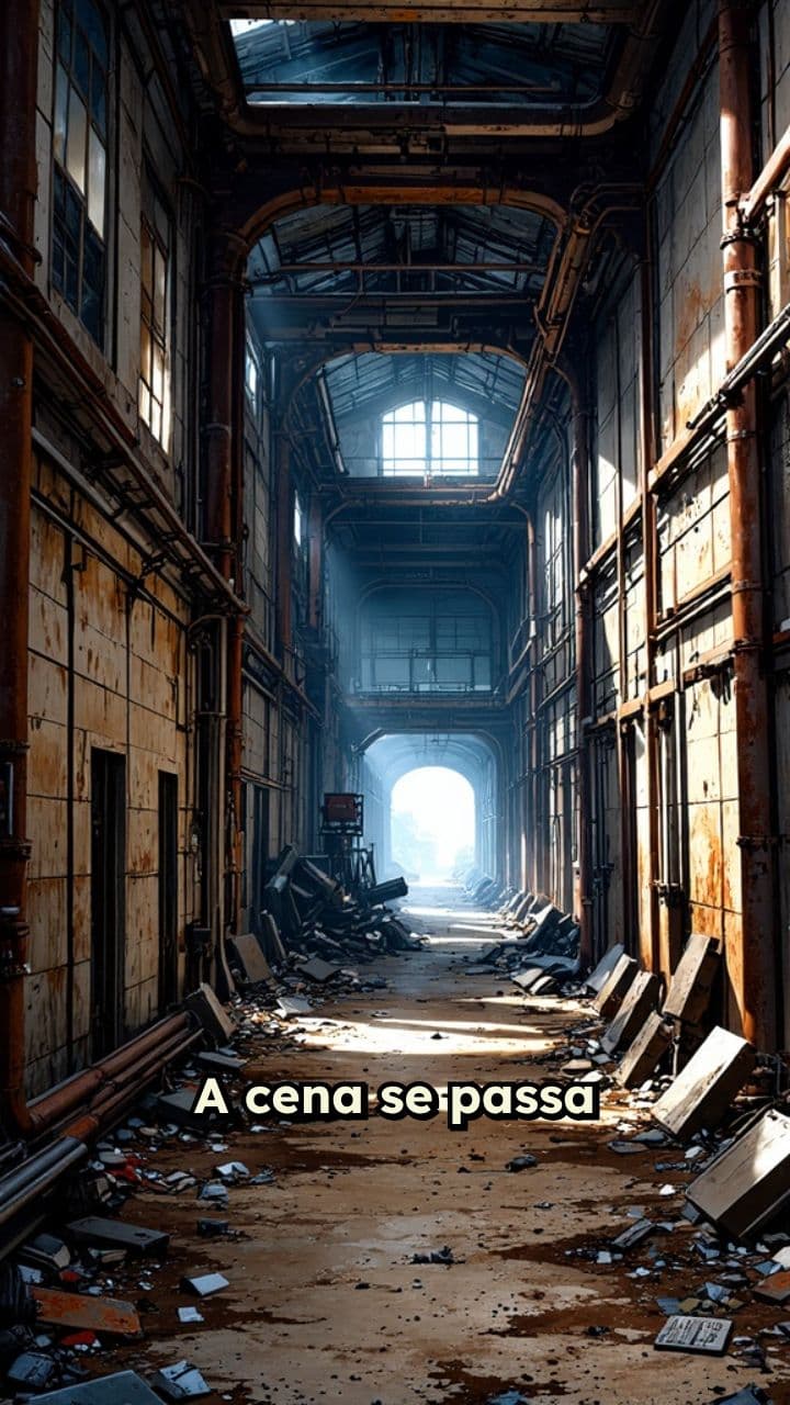 Ciborgue Monstruoso no Corredor Abandonado