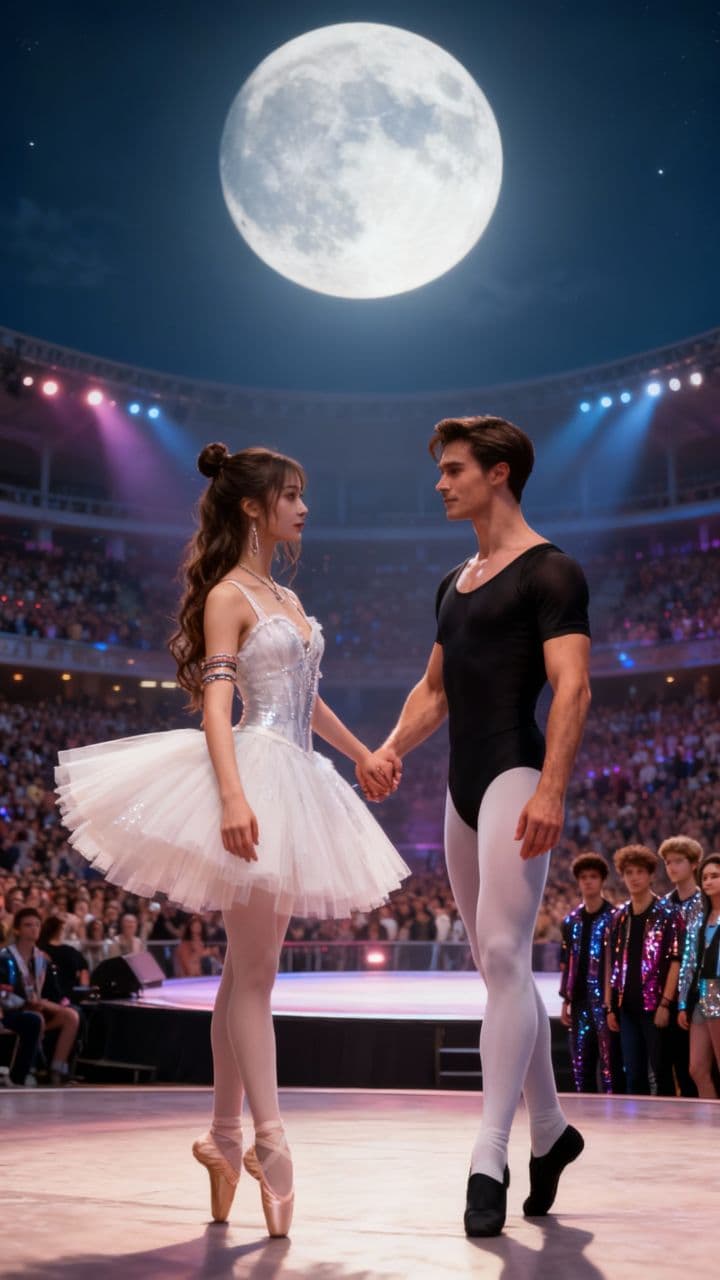 Moonlit Ballet in a Crowded Space