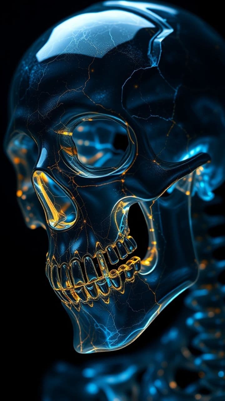 Crystal Skeleton with Pulsing Veins