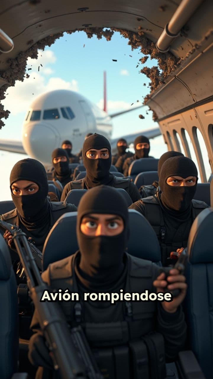 Terroristas en avión en crisis