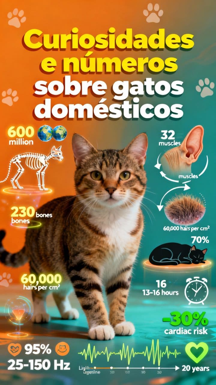Curiosidades e números sobre gatos domésticos