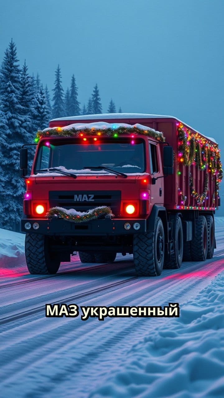 МАЗ в новогоднем сиянии