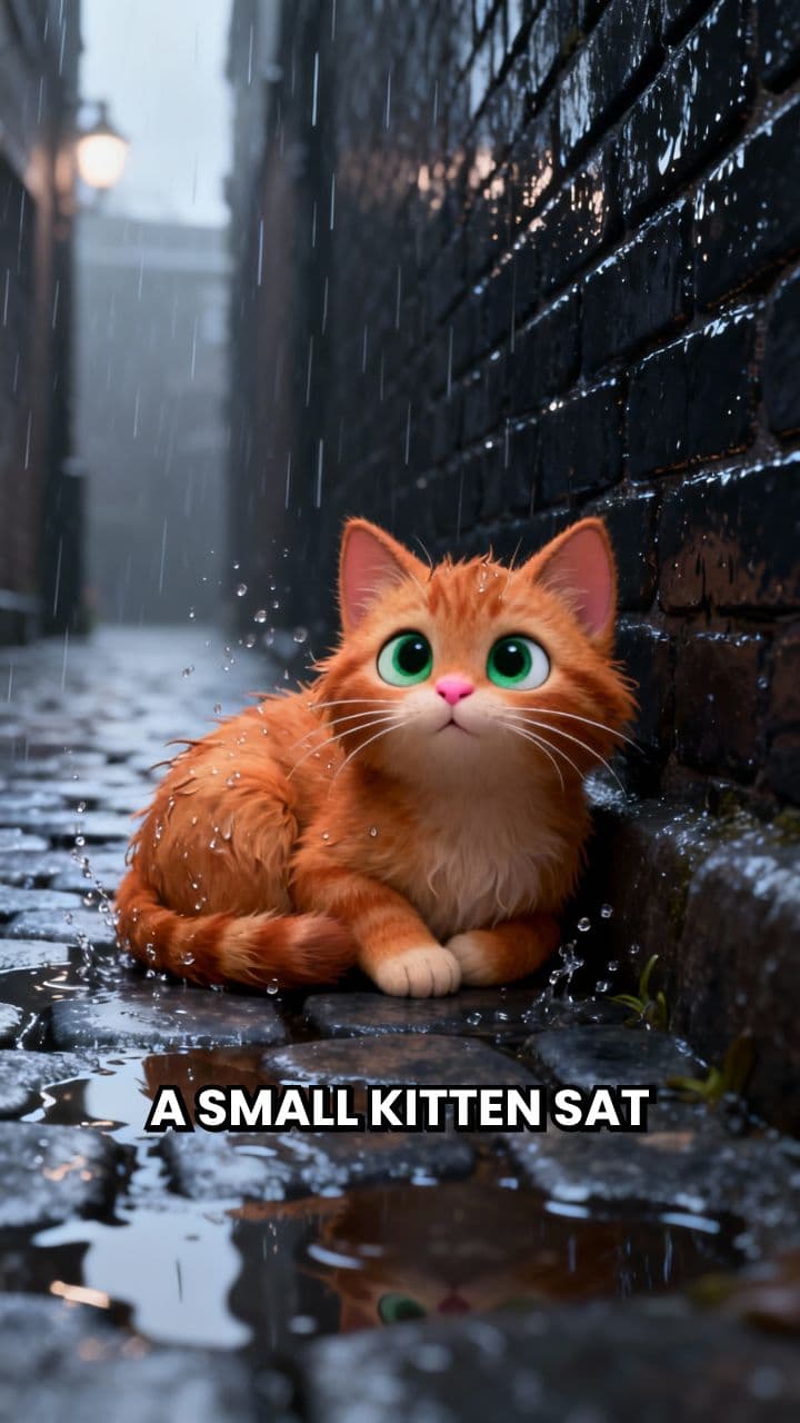 A Kitten's Umbrella Friendship