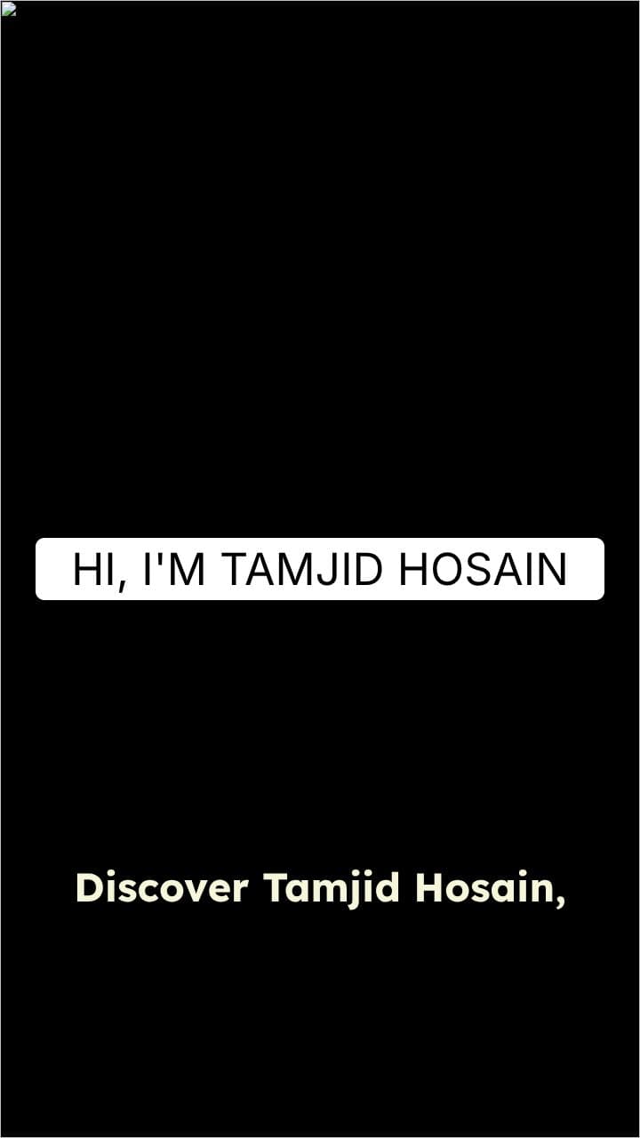 Tamjid Hosain: Data-Driven Professional