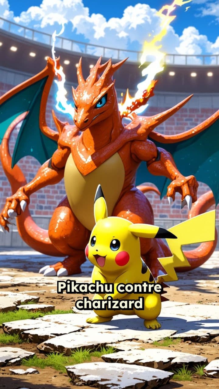 Pikachu vs Charizard in Unys Stadium