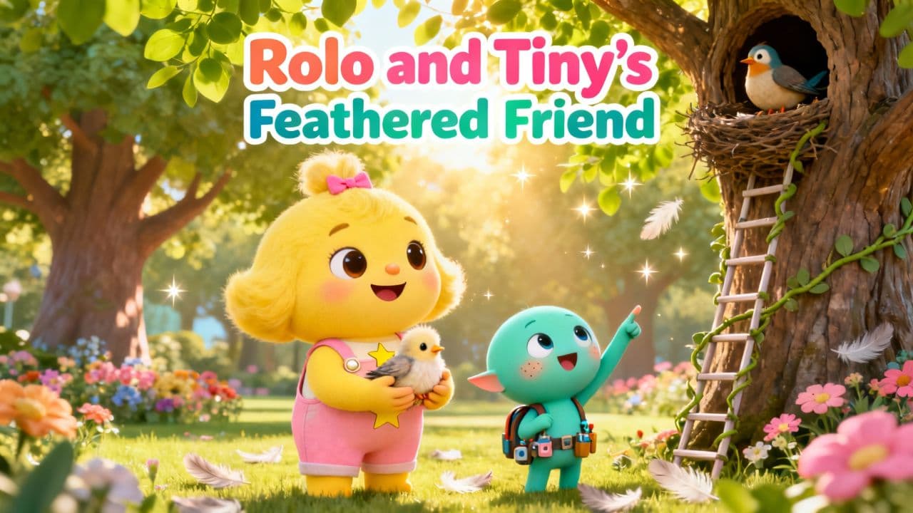 Rolo and Tiny's Feathered Friend