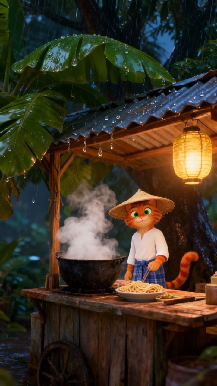 ASMR Rainy Day Boat Noodles with Ko Thar Myaung