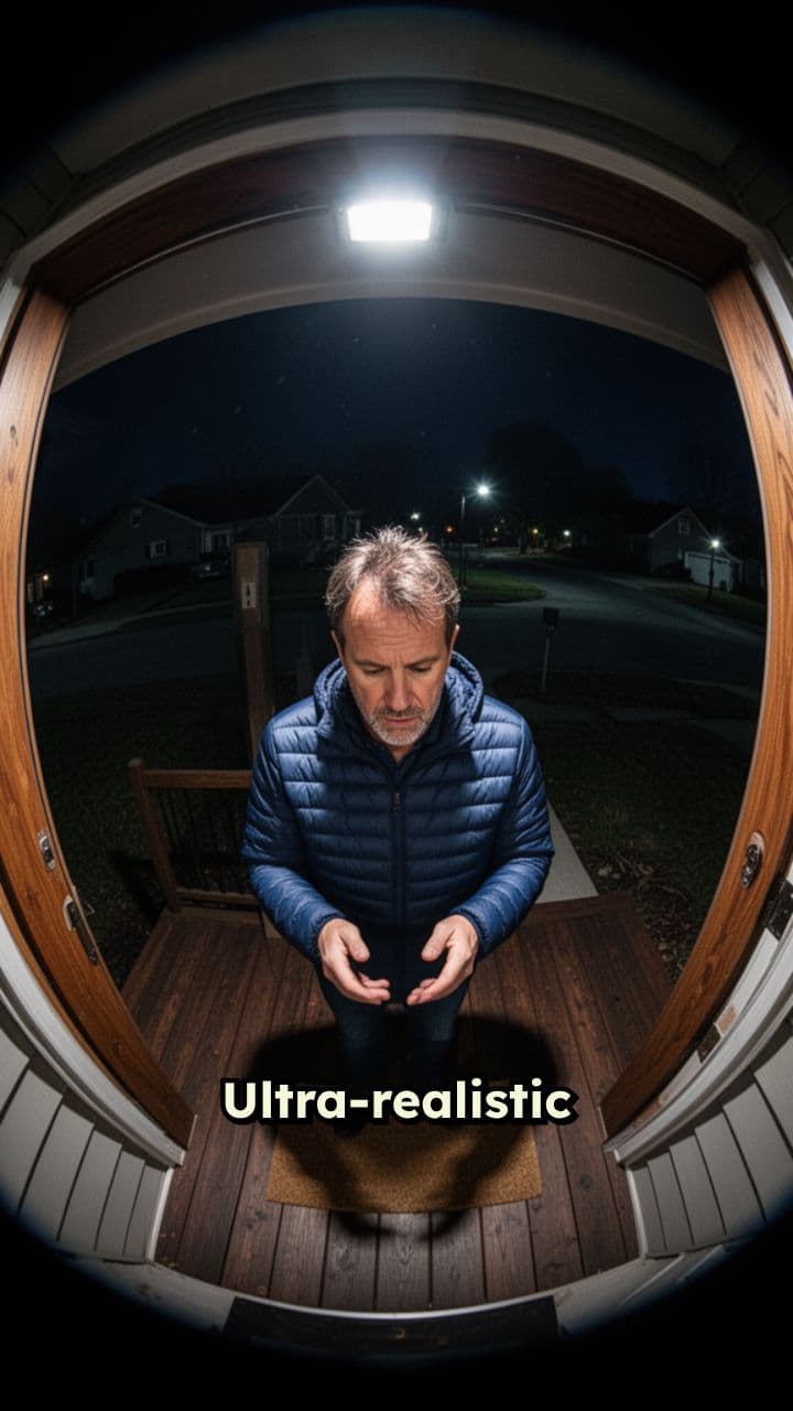 Doorbell Raccoon Christmas Surprise