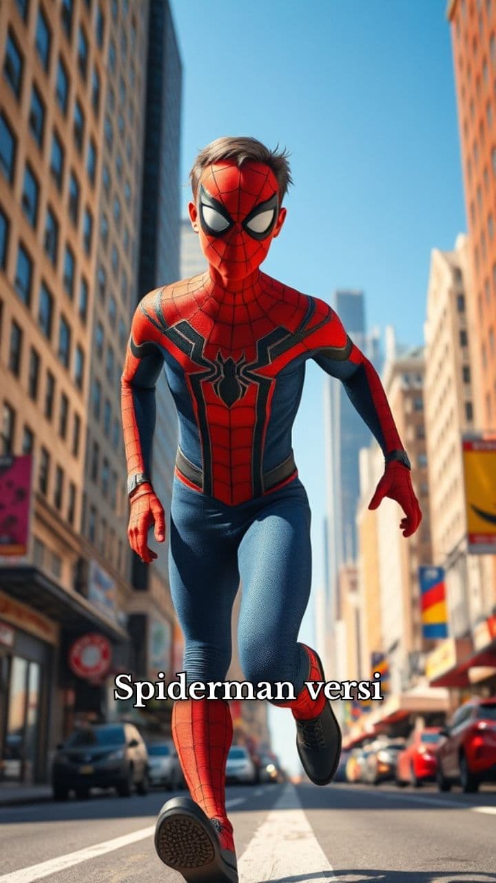 Spiderman Naik Sepeda Mengejar Penjahat