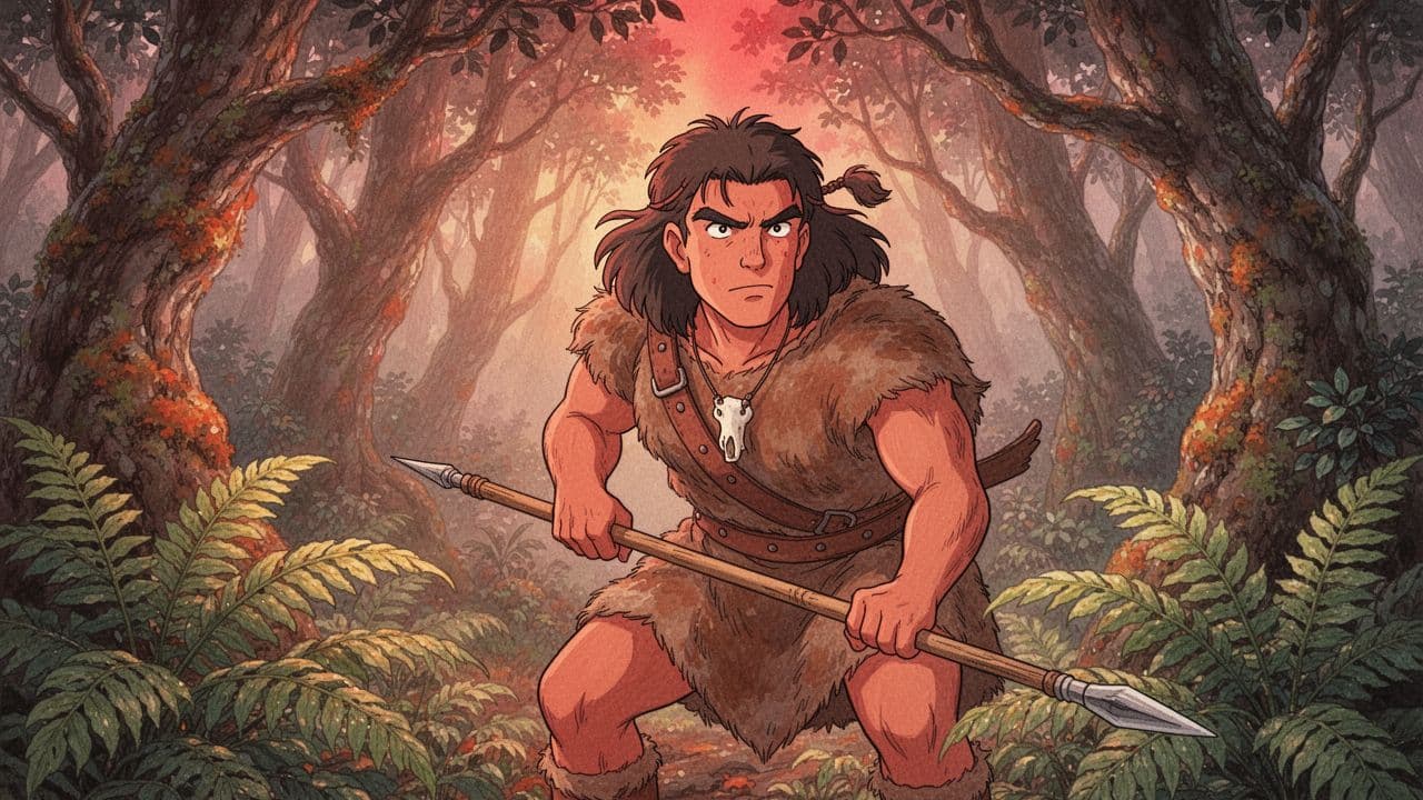 Guanche Warrior in Laurel Forest