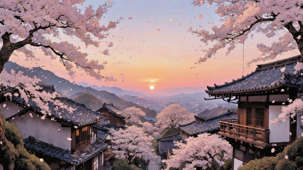 Morning in a Peaceful Hill Town