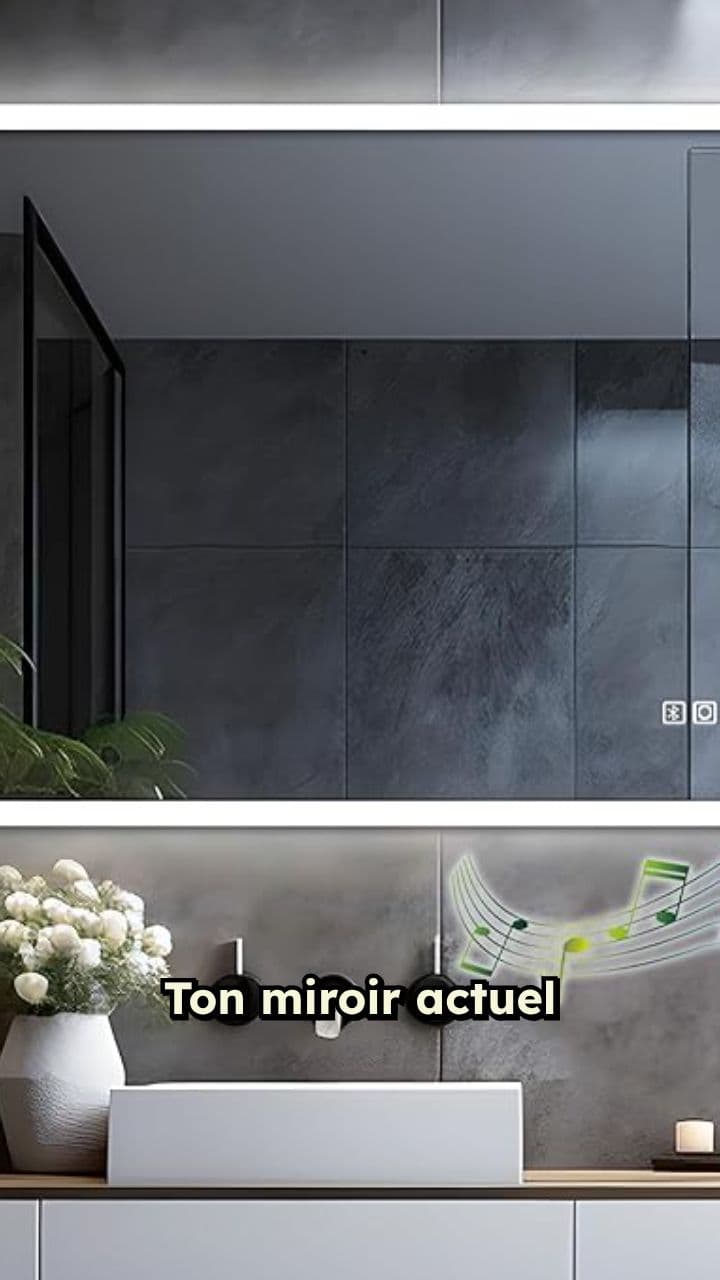 Miroir connecté anti-buée avec Bluetooth