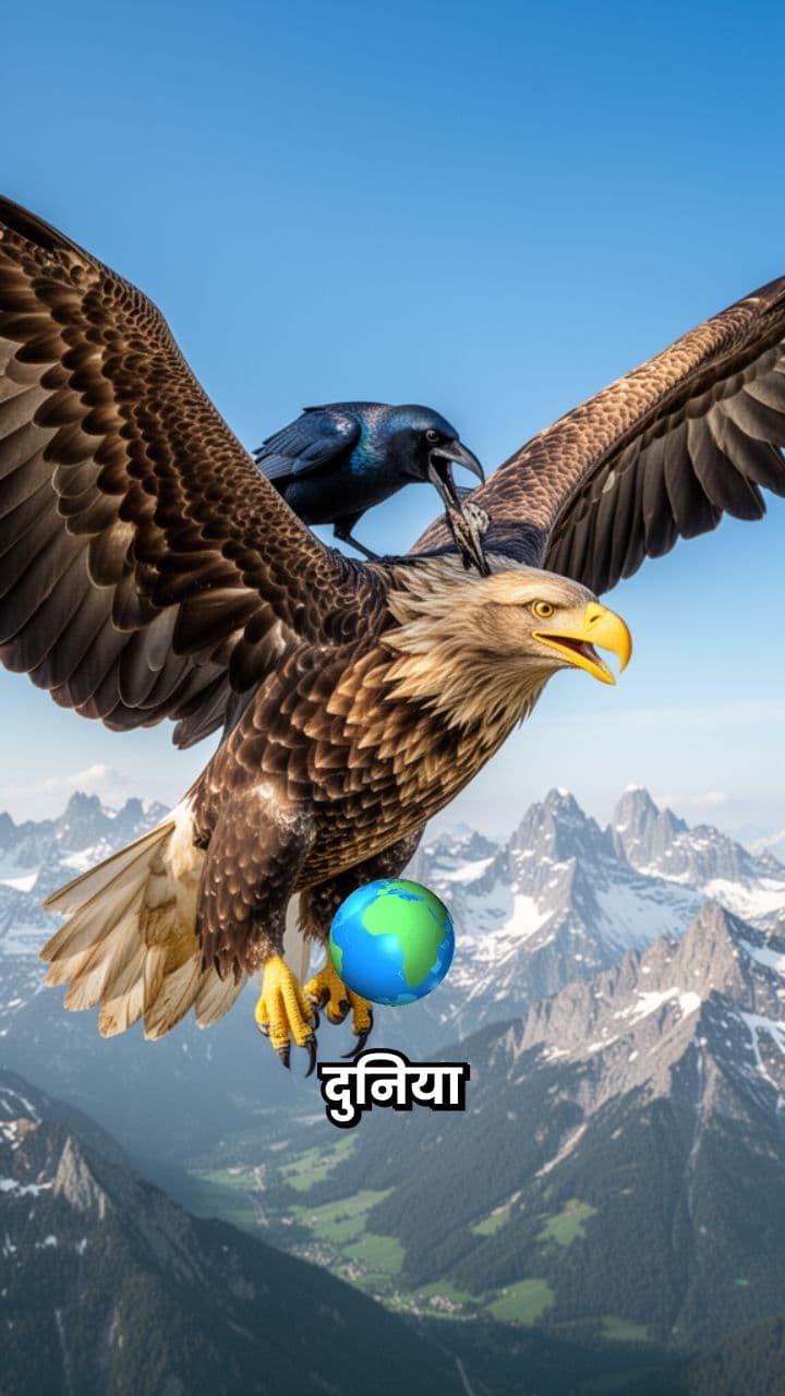 बाज की उड़ान, कौवे की हार