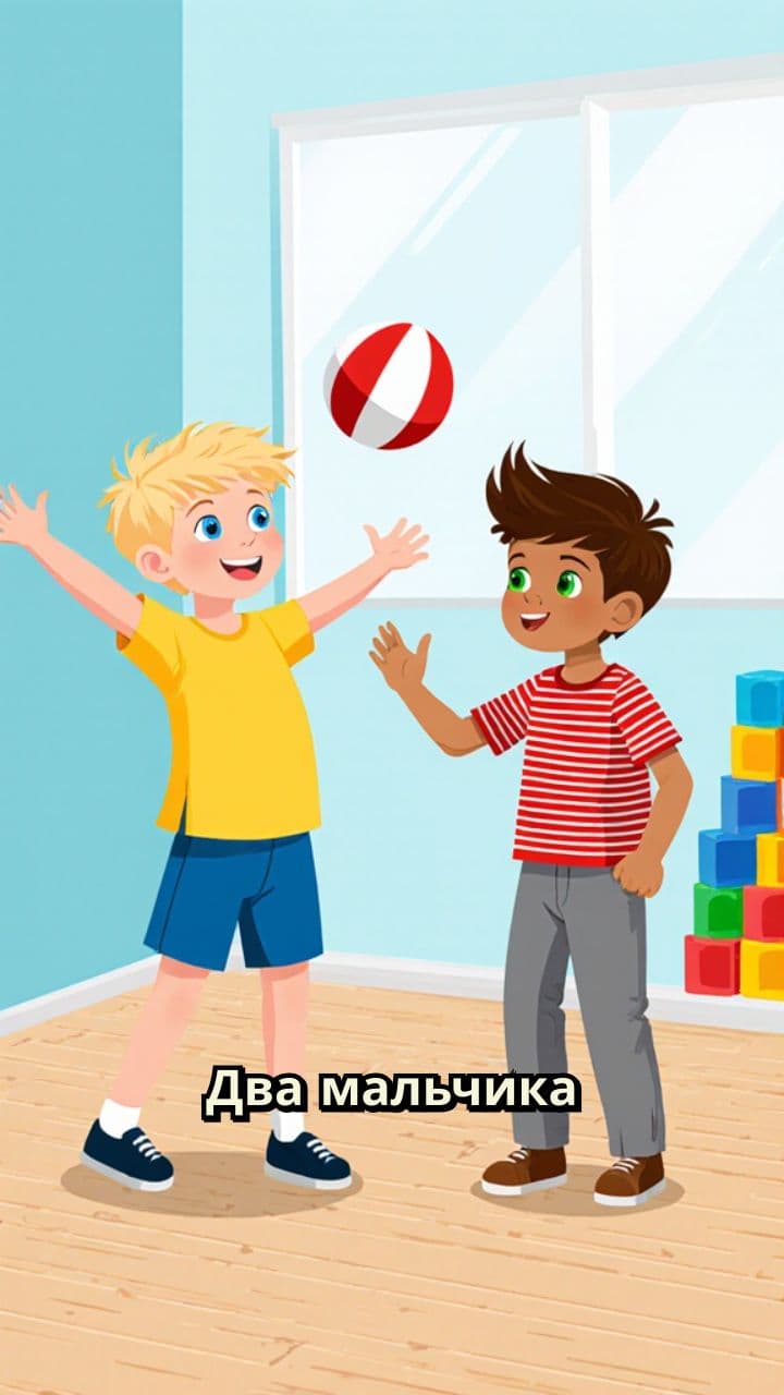 Игра в мяч в комнате