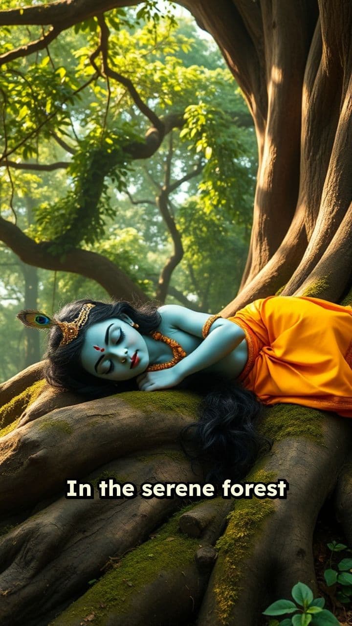 Krishna Awakens to Aid Arjuna