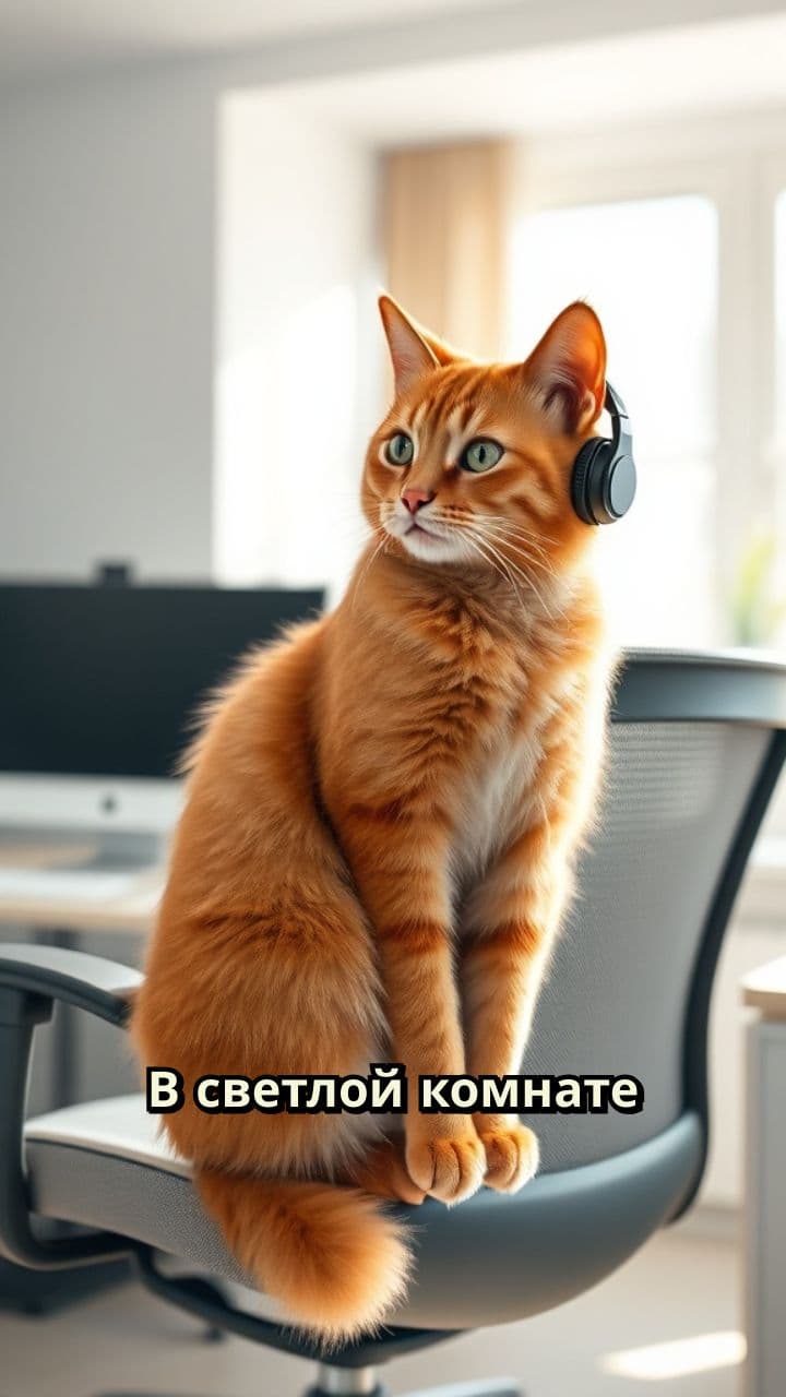 Кот читает новости