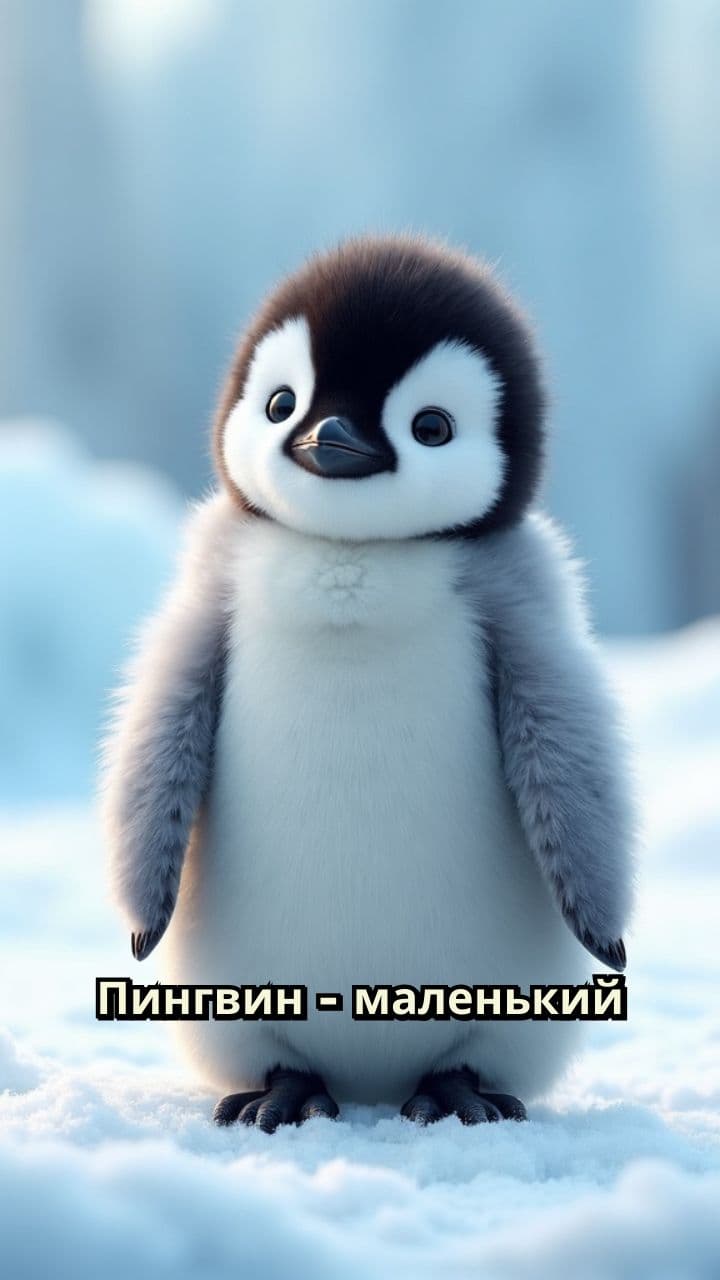 Новогодний пингвин в снегу