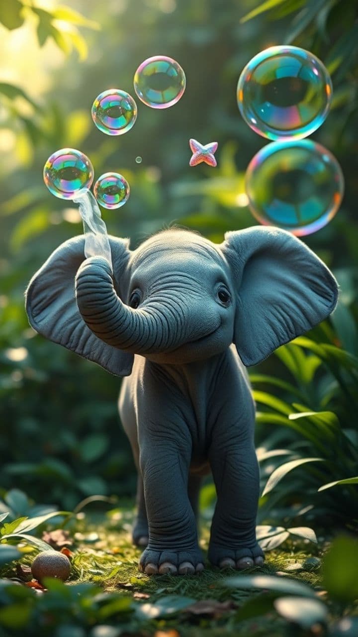 Bubble Blowing Baby Elephant