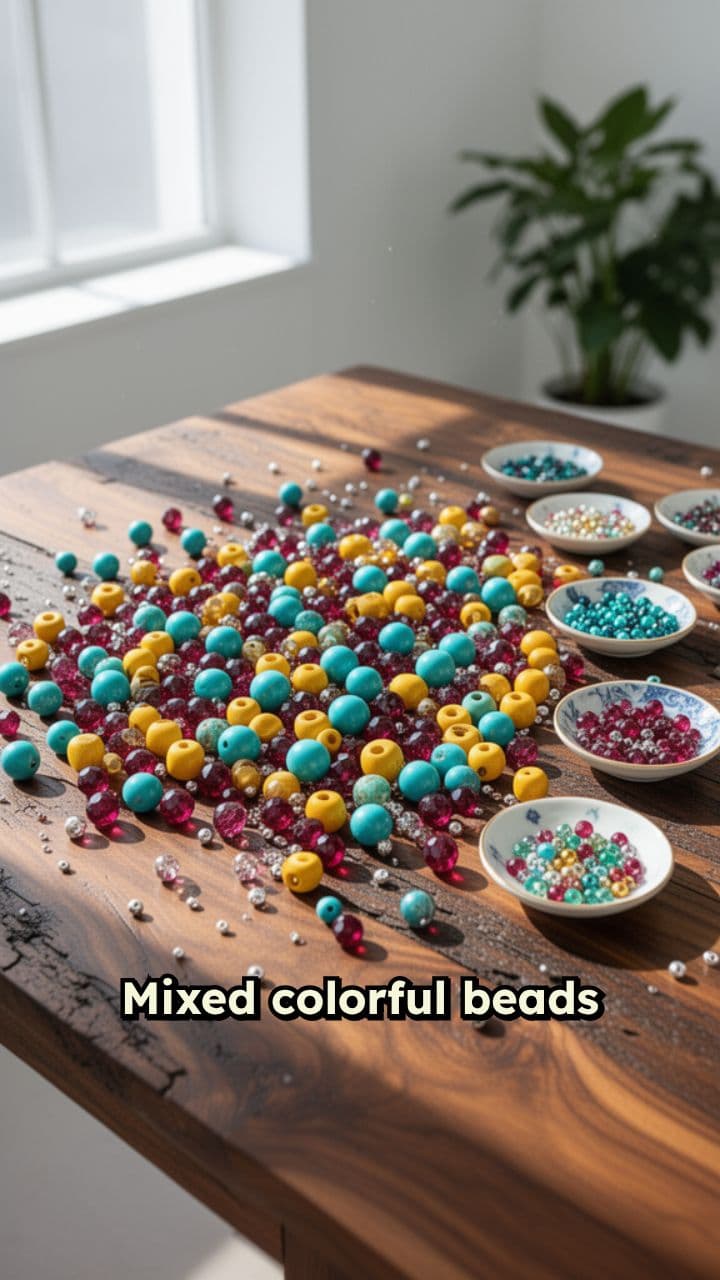 Organizing Colorful Beads in Glass Box