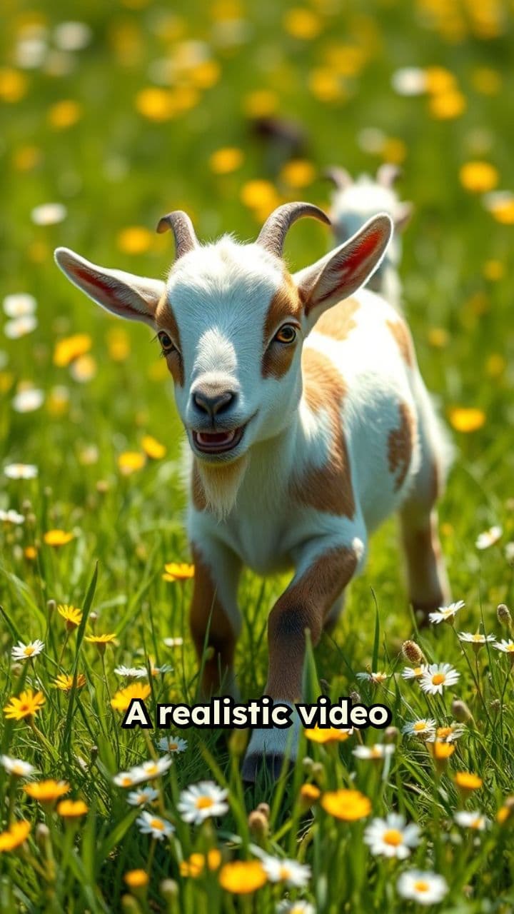 Joyful Goat in a Green Meadow