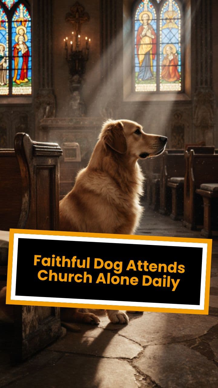 Faithful Dog Attends Church Alone Daily