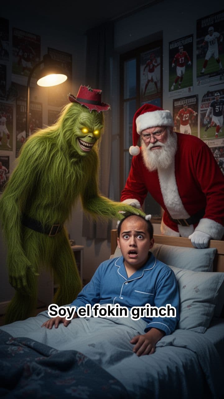 El Grinch y Santa molestan a Javier