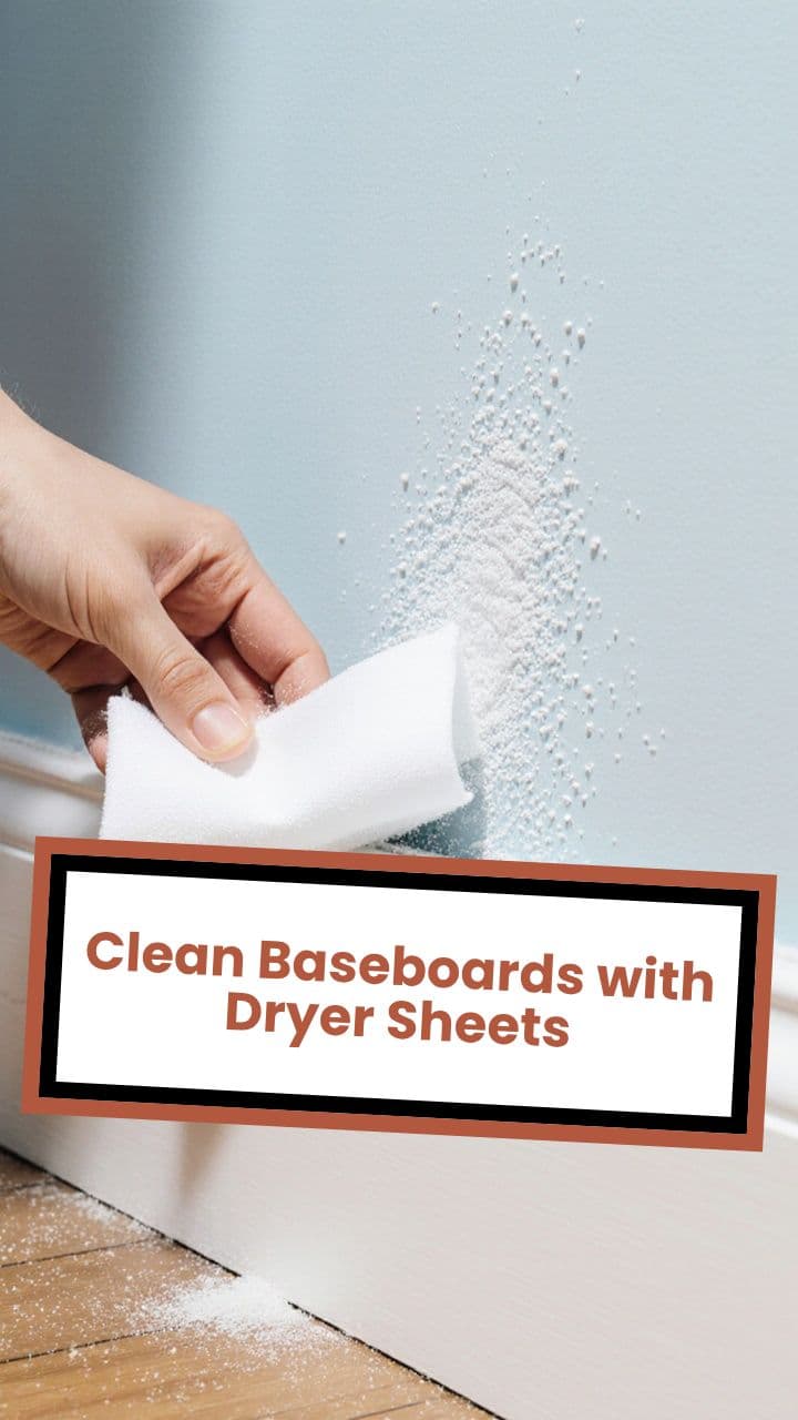 Clean Baseboards with Dryer Sheets