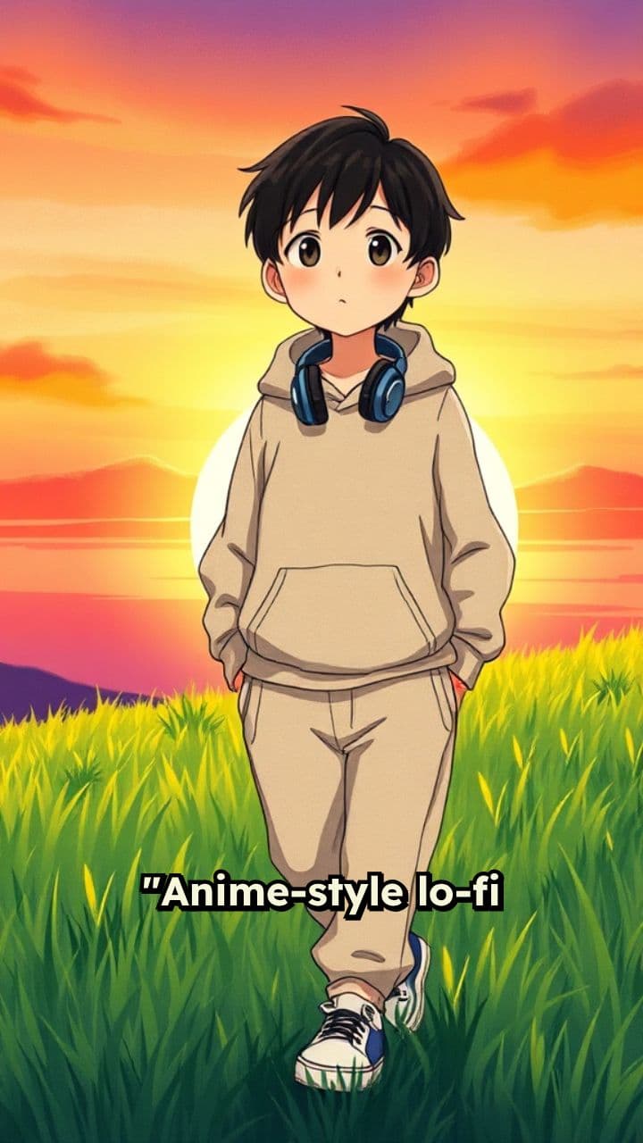 Sunset Stroll in Anime Aesthetic