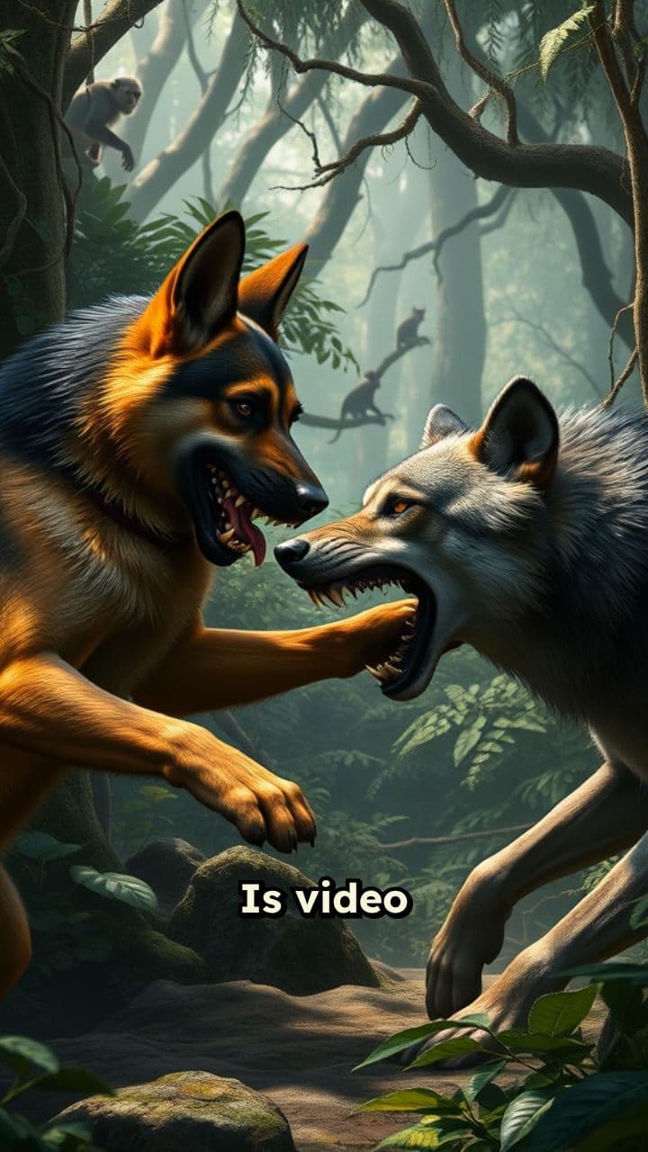 जंगल में कुत्ते की लड़ाई