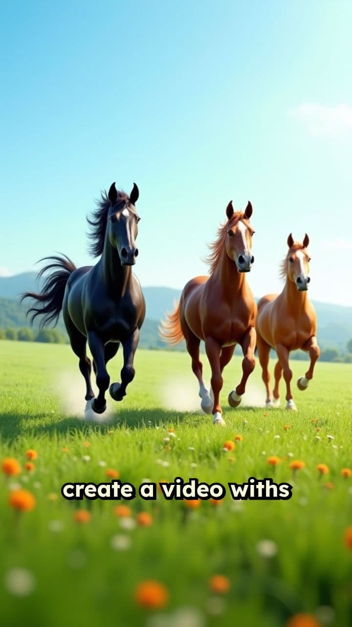 Horses Running in a Green Field