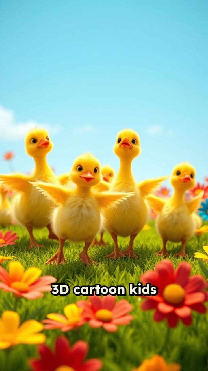 Dancing Ducks in Colorful 3D Fun