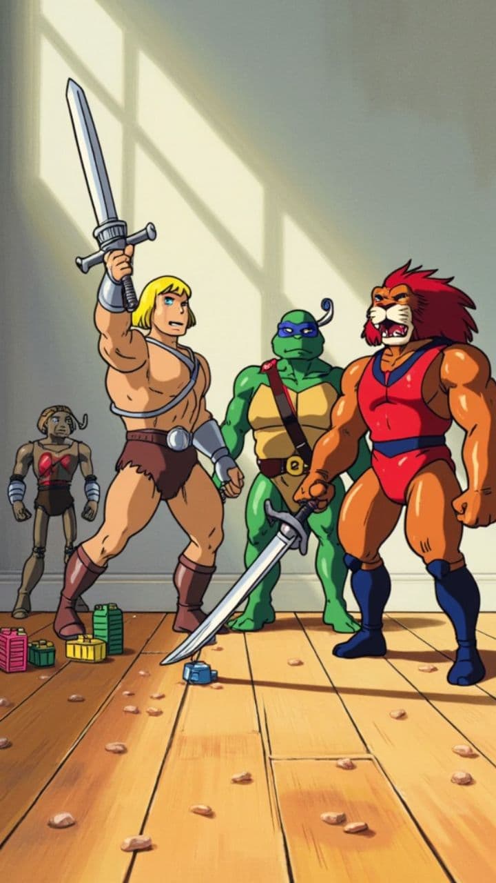 Jouets des années 90 en action