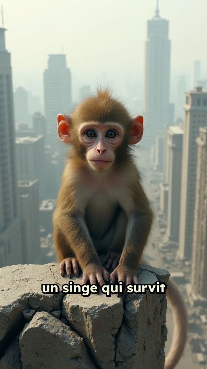 Un singe rescapé du tremblement de terre