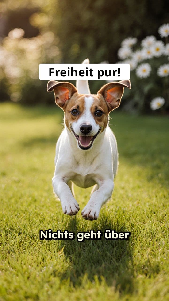 Der glückliche Jack Russell im Garten