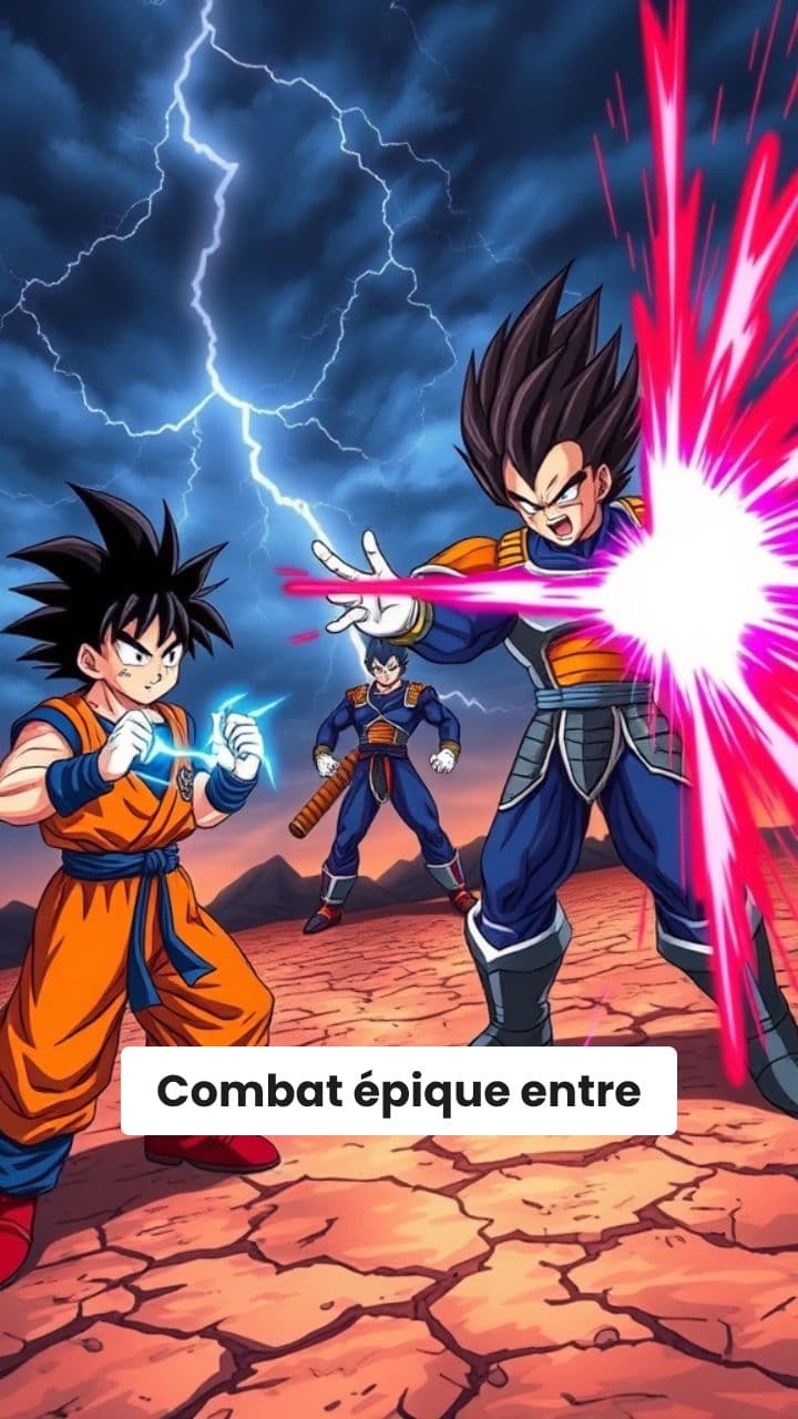 Affrontement Sayan contre Goku et Végéta