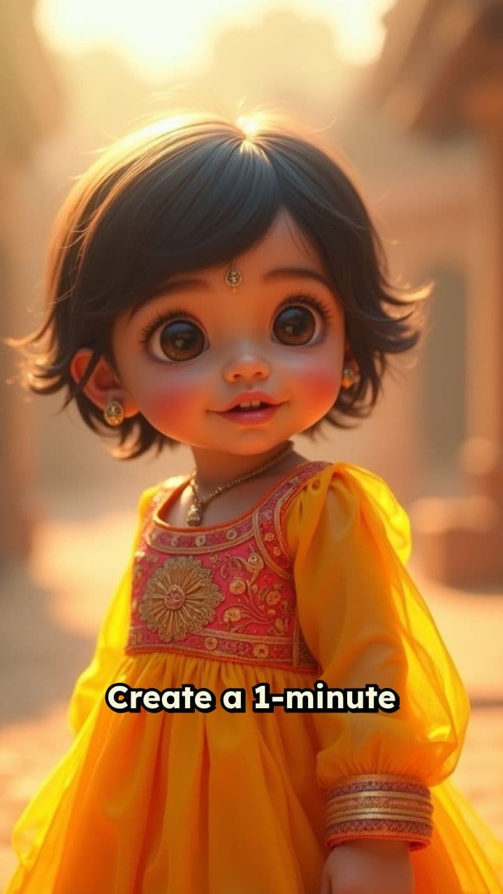 Joyful Dance of a Little Indian Girl