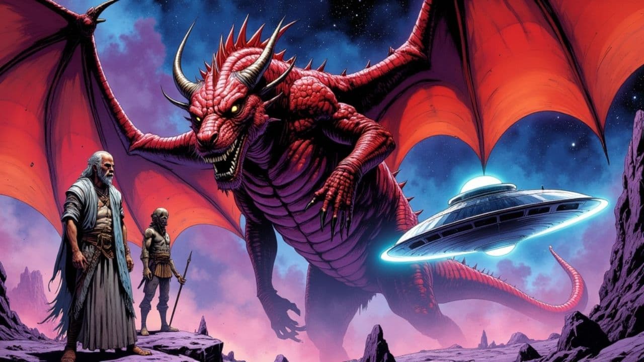 Dragon, UFO, and Ancient Figures