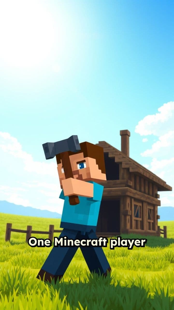 Minecraft Player Builds House After Cutting Trees