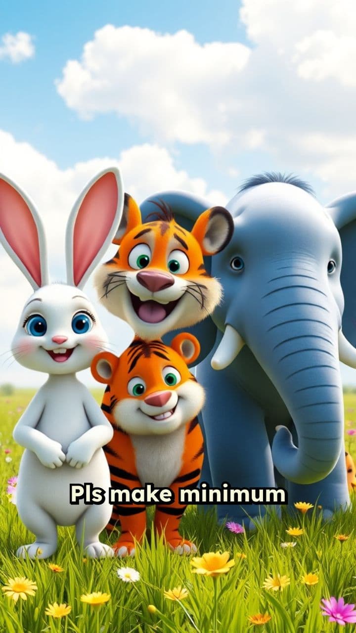 Bunny, Elephant, and Tiger Adventure