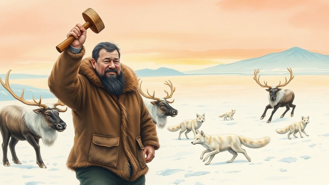 Чукча с молотком гонится за животными