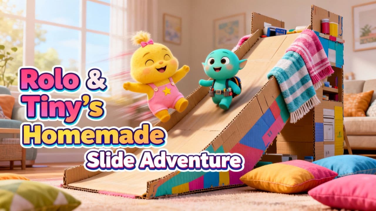 Rolo & Tiny's Homemade Slide Adventure