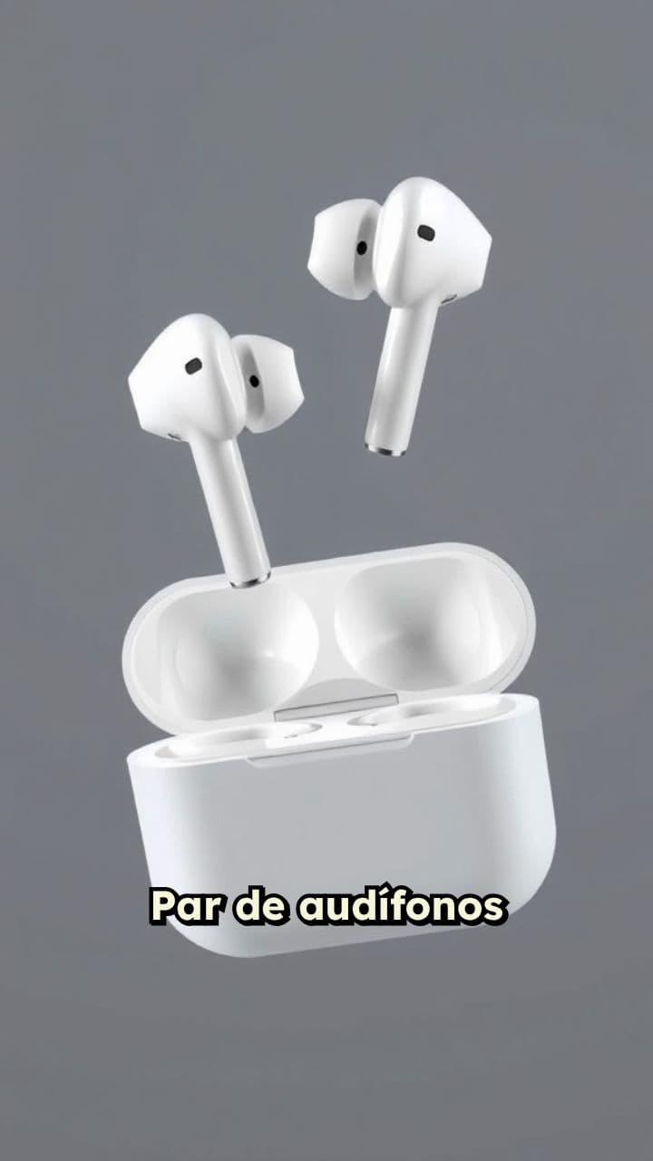 AirPods Blancos Levitan en Fondo Oscuro
