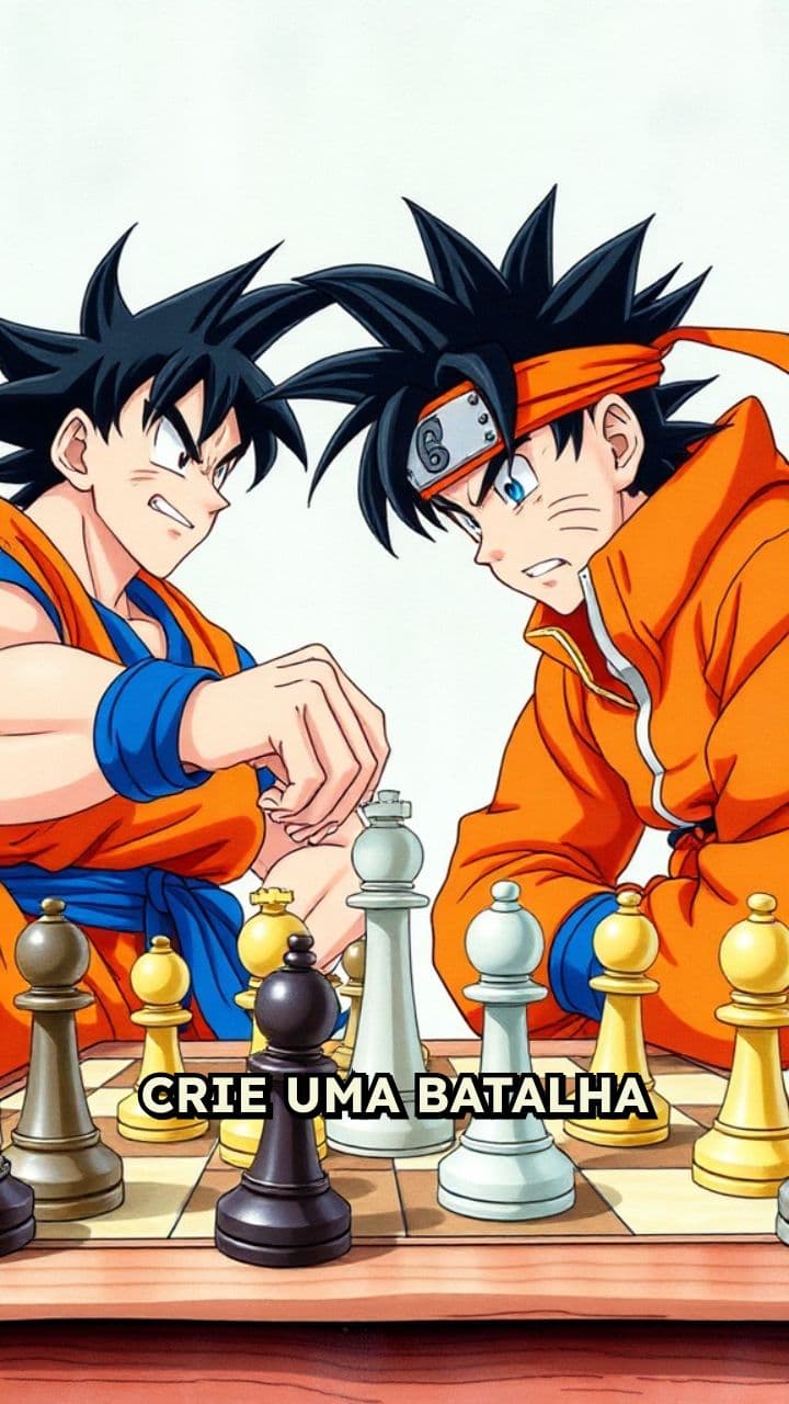 Goku vence Naruto no xadrez