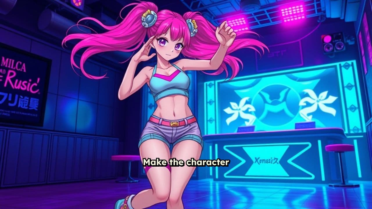 Psychedelic Dance in a Neon Club