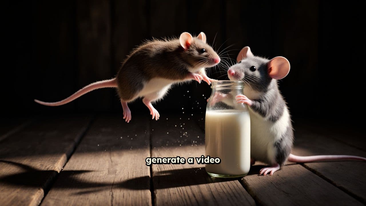 Two Rats Steal Milk Bottle