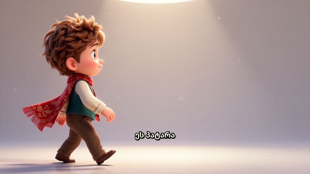 პატარა ბიჭის თეატრალური მისალმება