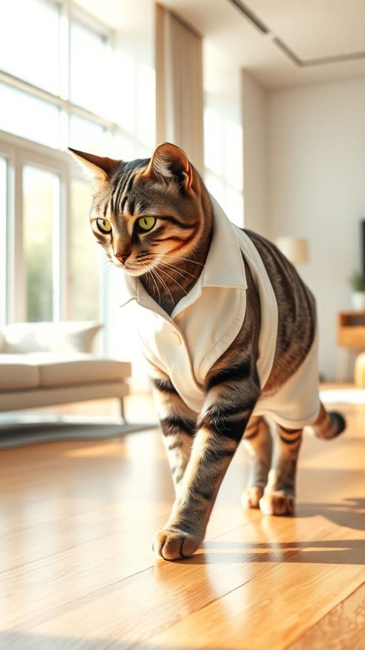 Грустный кот в халате